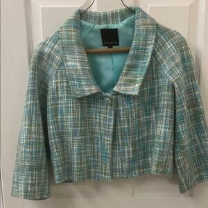The Limited Women's Tweed Blazer - Blue and Green